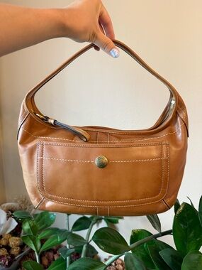 Vintage Coach Legacy Ergo Mini Classic Tan Leather Hobo Shoulder Bag
